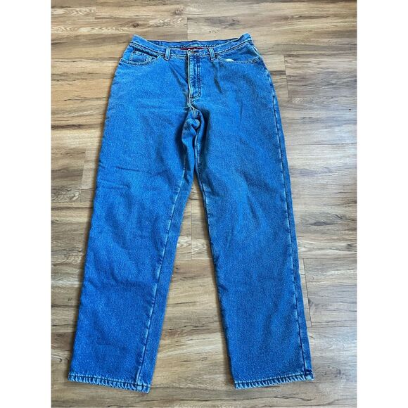 L.L.Bean Fleece Lined Jeans Size 16 Women Double L Relaxed Fit Outdoors